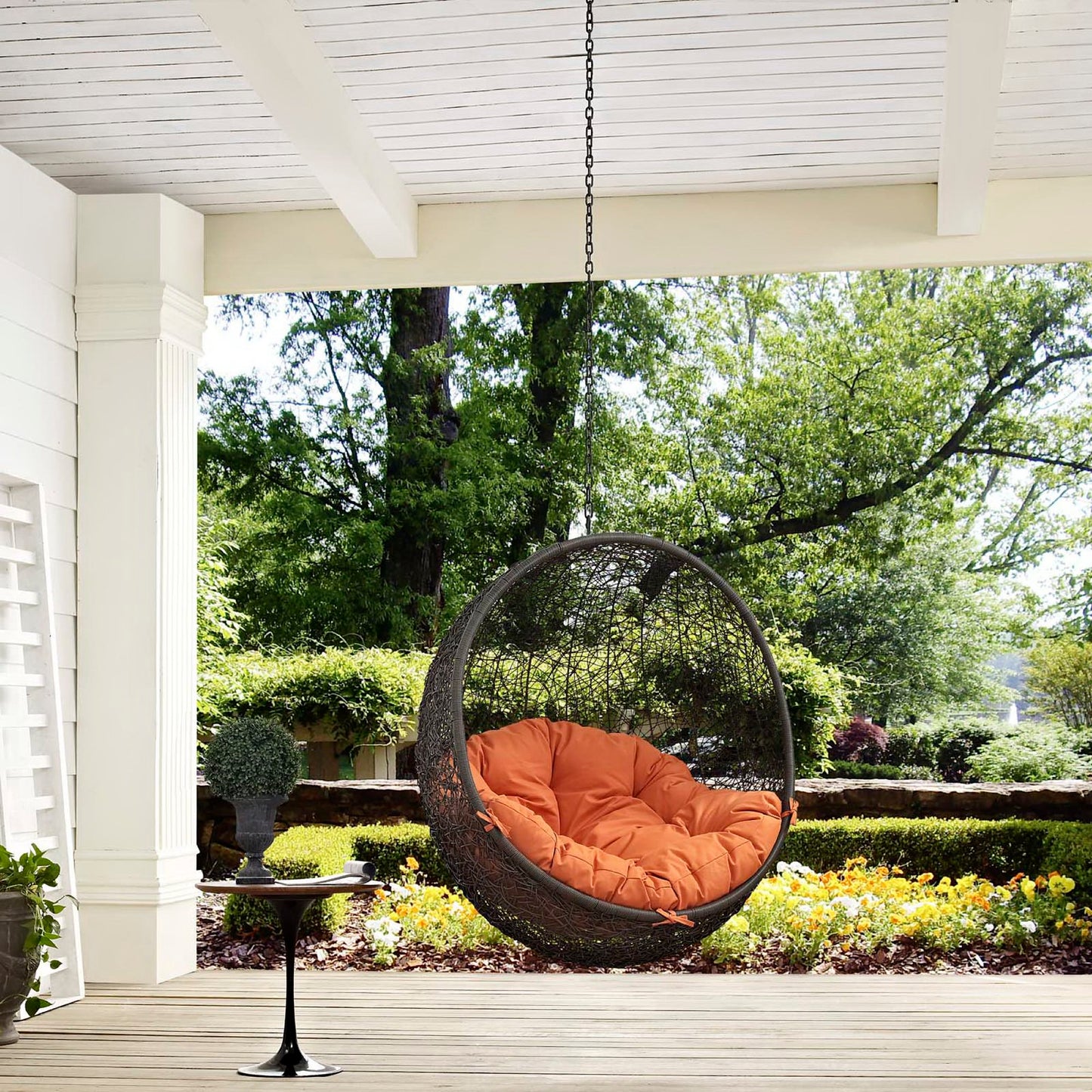 Hide Outdoor Patio Swing Chair Without Stand in Gray Orange by Modway (2654)