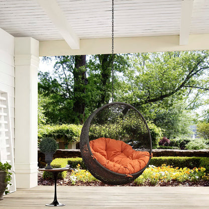 Hide Outdoor Patio Swing Chair Without Stand in Gray Orange by Modway (2654)
