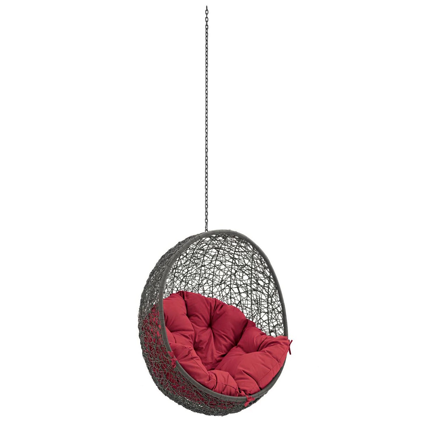 Hide Outdoor Patio Swing Chair Without Stand in Gray Red by Modway (2654)