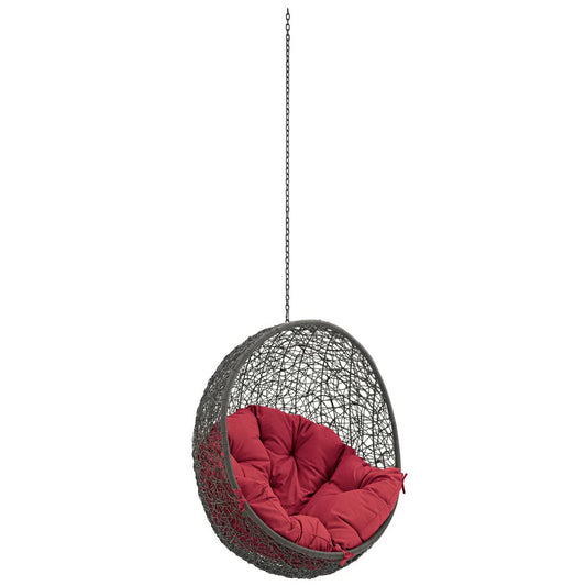 Hide Outdoor Patio Swing Chair Without Stand in Gray Red by Modway (2654)