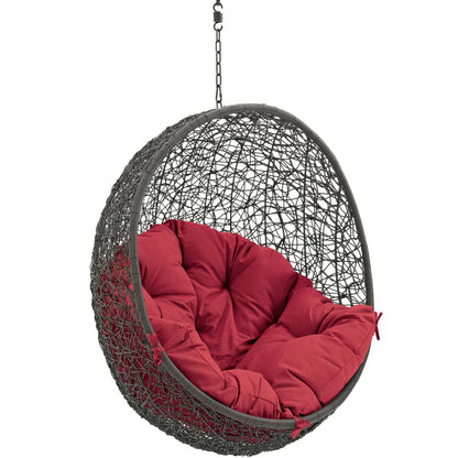 Hide Outdoor Patio Swing Chair Without Stand in Gray Red by Modway (2654)