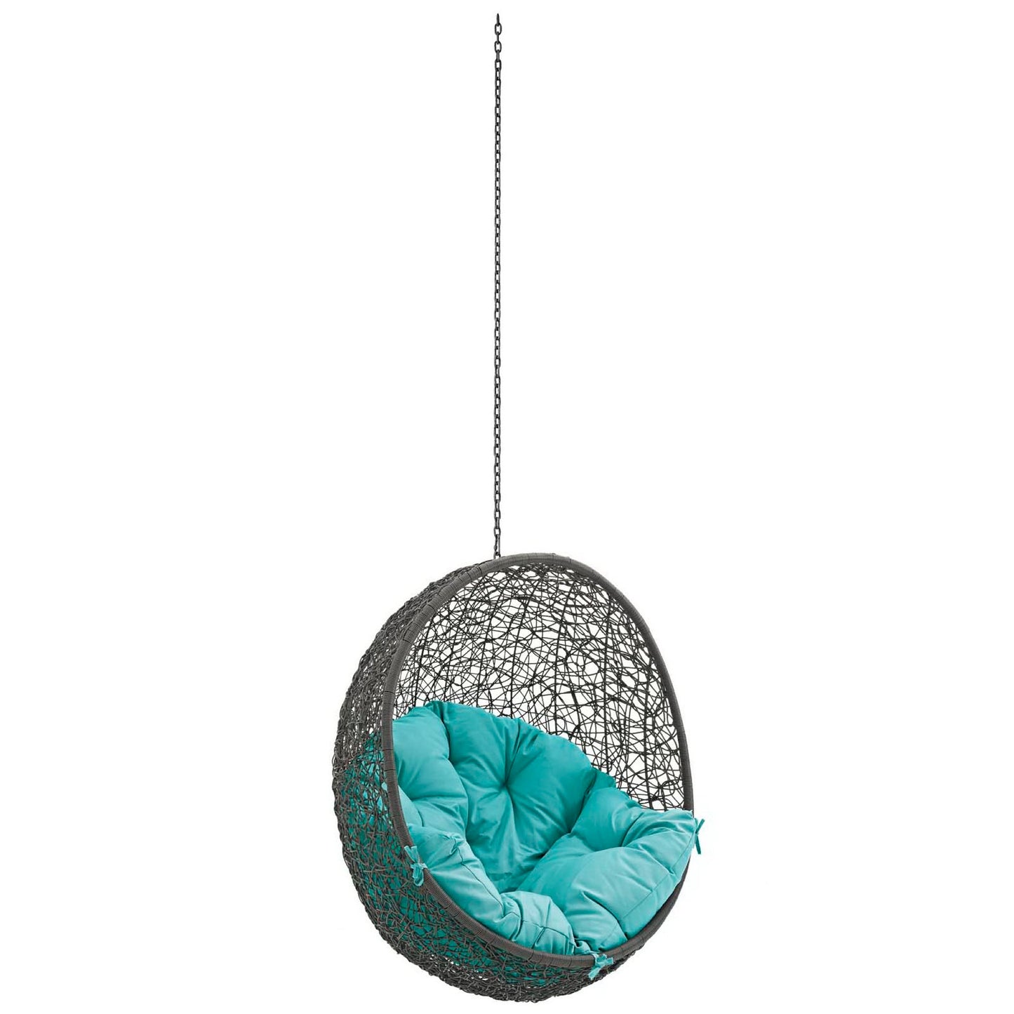 Hide Outdoor Patio Swing Chair Without Stand in Gray Turquoise by Modway (2654)