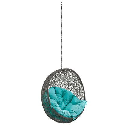 Hide Outdoor Patio Swing Chair Without Stand in Gray Turquoise by Modway (2654)