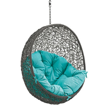 Hide Outdoor Patio Swing Chair Without Stand in Gray Turquoise by Modway (2654)