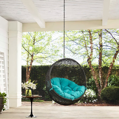 Hide Outdoor Patio Swing Chair Without Stand in Gray Turquoise by Modway (2654)