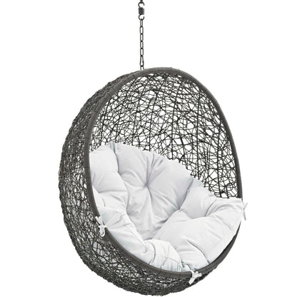 Hide Outdoor Patio Swing Chair Without Stand in Gray White by Modway (2654)