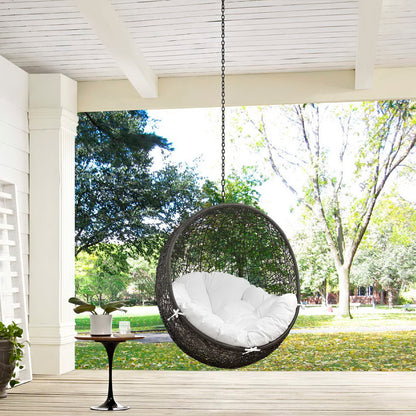 Hide Outdoor Patio Swing Chair Without Stand in Gray White by Modway (2654)