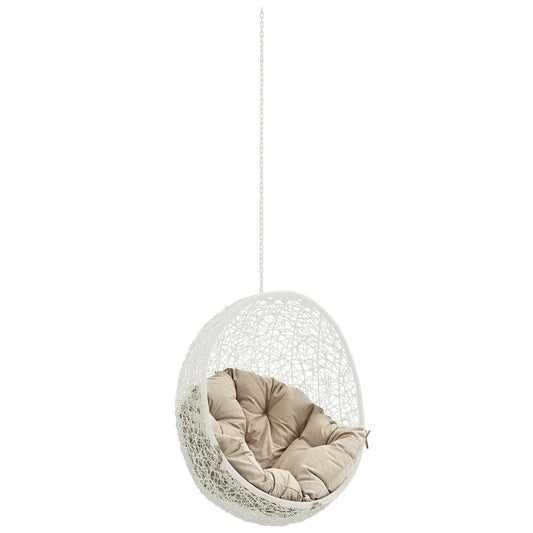 Hide Outdoor Patio Swing Chair Without Stand in White Beige by Modway (2654)