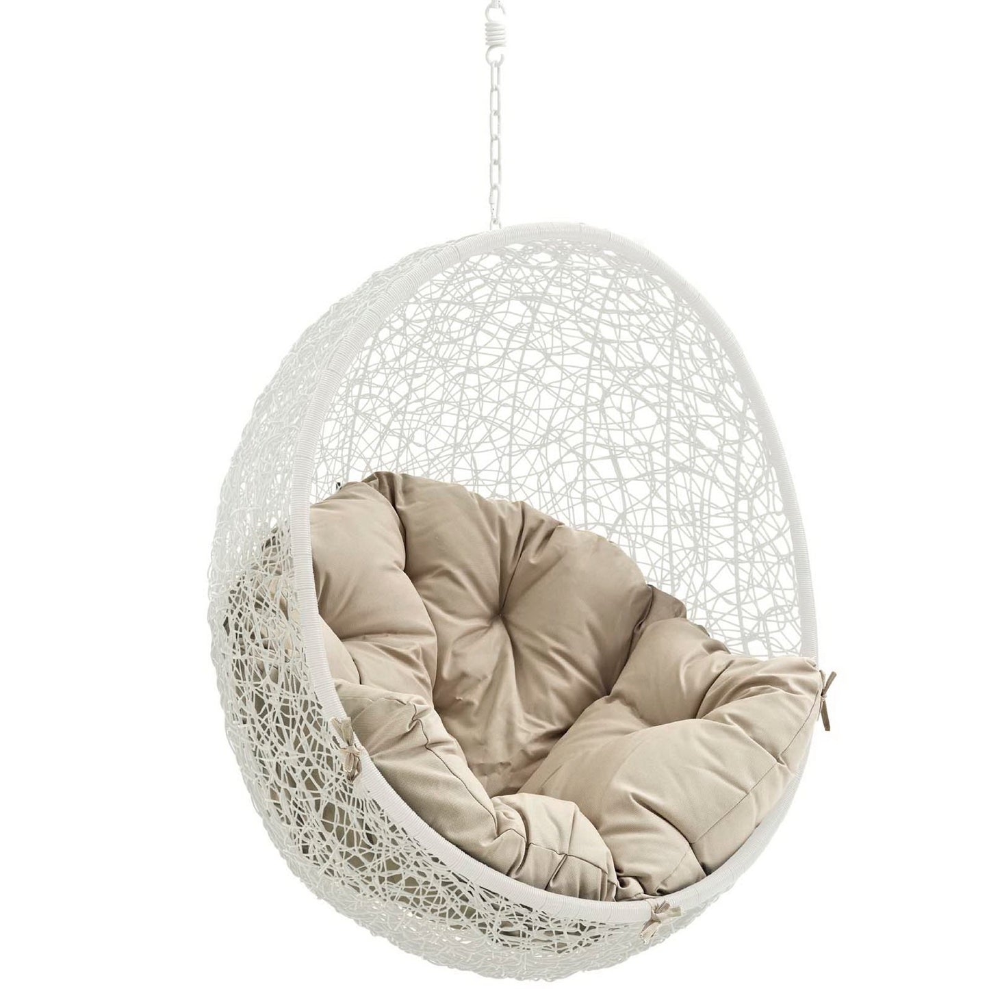 Hide Outdoor Patio Swing Chair Without Stand in White Beige by Modway (2654)