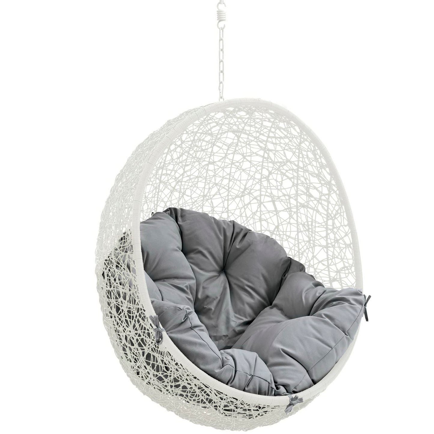 Hide Outdoor Patio Swing Chair Without Stand in White Gray by Modway (2654)