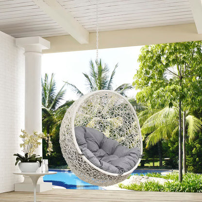 Hide Outdoor Patio Swing Chair Without Stand in White Gray by Modway (2654)