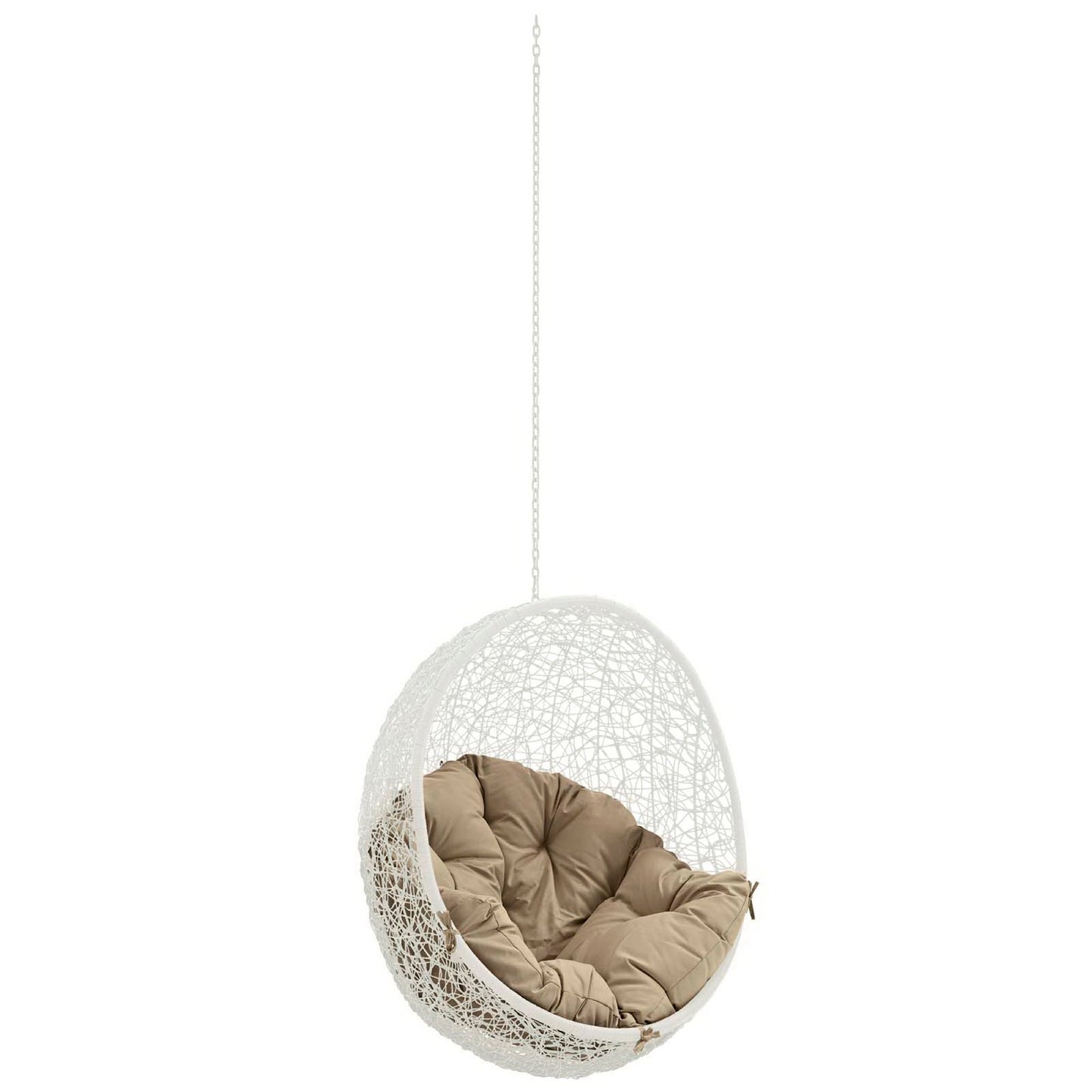 Hide Outdoor Patio Swing Chair Without Stand in White Mocha by Modway (2654)