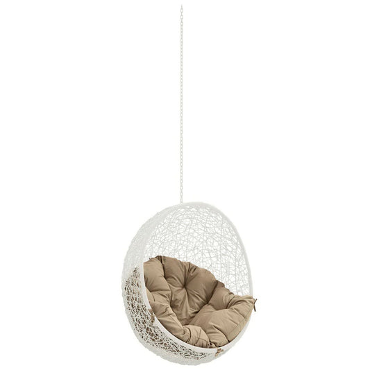 Hide Outdoor Patio Swing Chair Without Stand in White Mocha by Modway (2654)