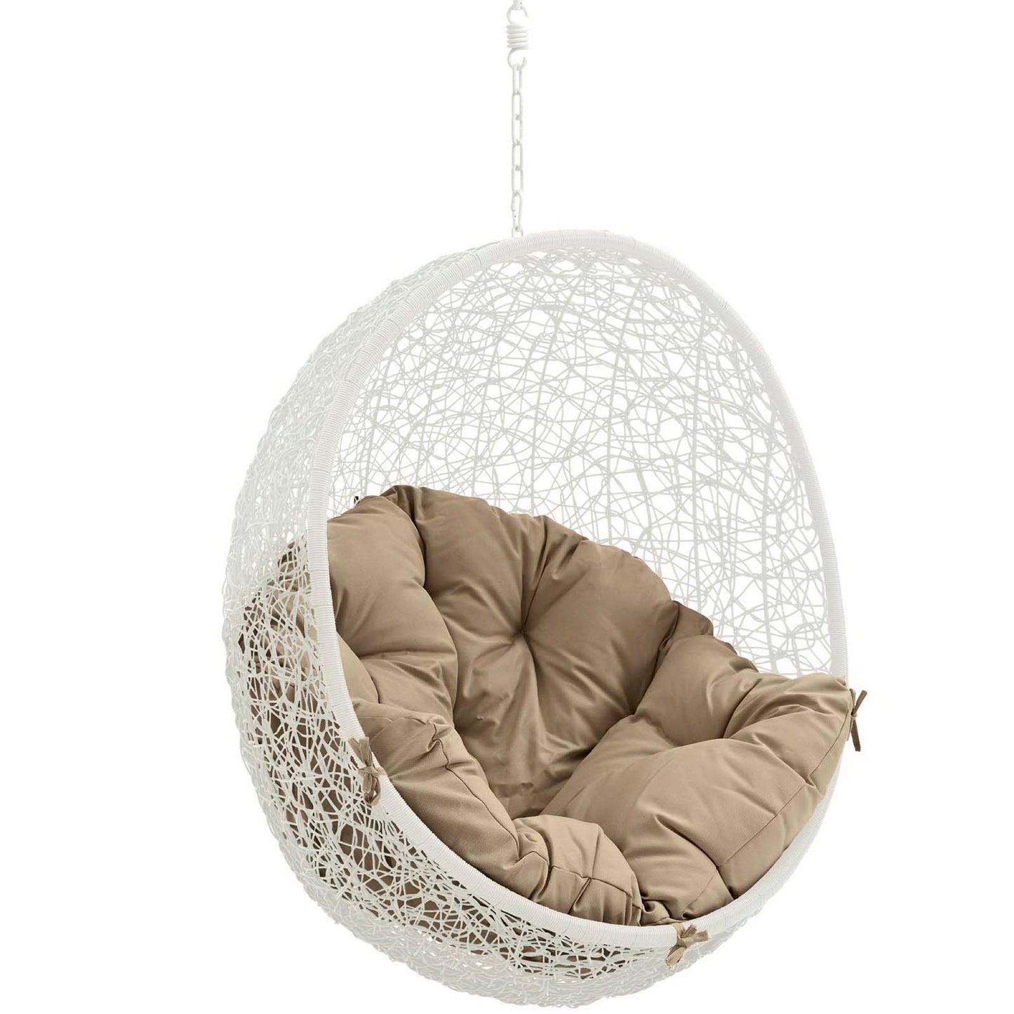 Hide Outdoor Patio Swing Chair Without Stand in White Mocha by Modway (2654)