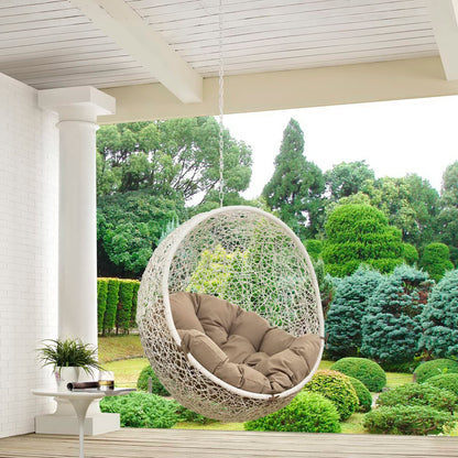 Hide Outdoor Patio Swing Chair Without Stand in White Mocha by Modway (2654)