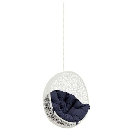 Hide Outdoor Patio Swing Chair Without Stand in White Navy by Modway (2654)