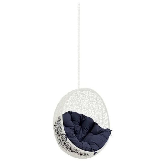 Hide Outdoor Patio Swing Chair Without Stand in White Navy by Modway (2654)