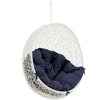 Hide Outdoor Patio Swing Chair Without Stand in White Navy by Modway (2654)
