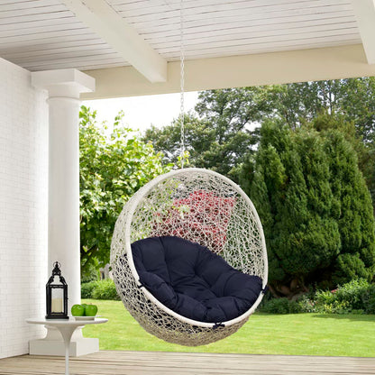 Hide Outdoor Patio Swing Chair Without Stand in White Navy by Modway (2654)