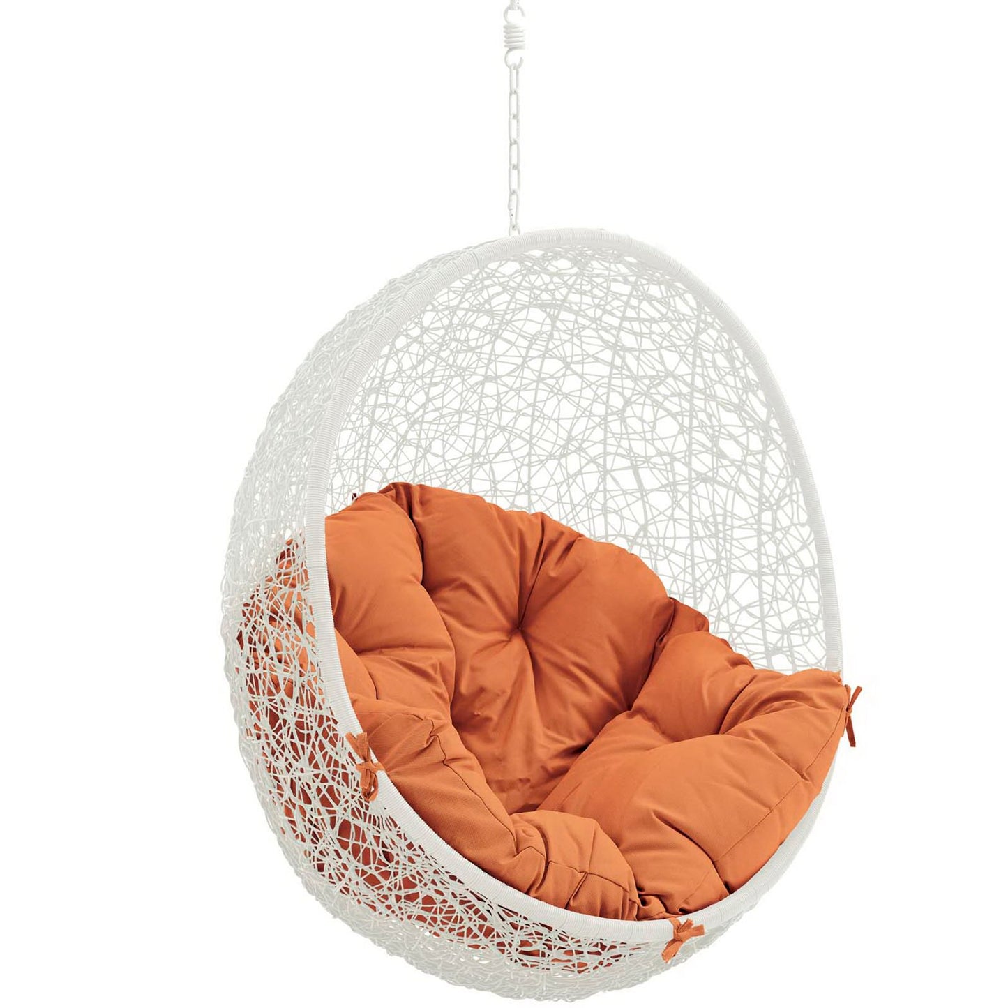 Hide Outdoor Patio Swing Chair Without Stand in White Orange by Modway (2654)