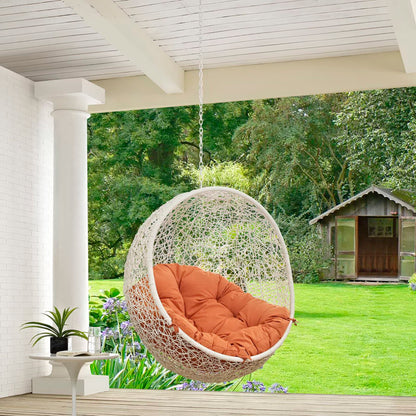 Hide Outdoor Patio Swing Chair Without Stand in White Orange by Modway (2654)