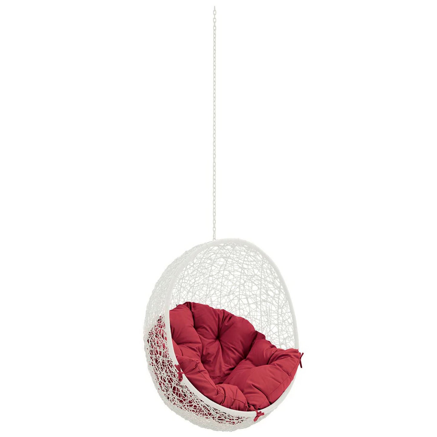 Hide Outdoor Patio Swing Chair Without Stand in White Red by Modway (2654)