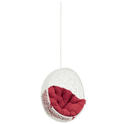 Hide Outdoor Patio Swing Chair Without Stand in White Red by Modway (2654)