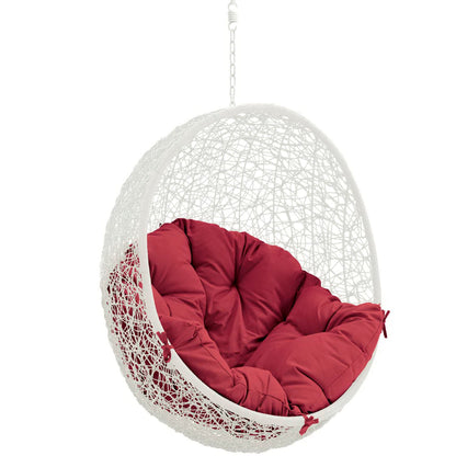 Hide Outdoor Patio Swing Chair Without Stand in White Red by Modway (2654)