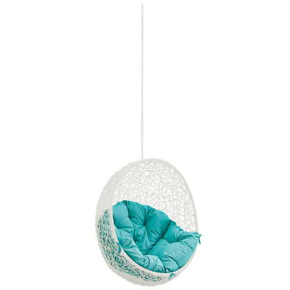 Hide Outdoor Patio Swing Chair Without Stand in White Turquoise by Modway (2654)