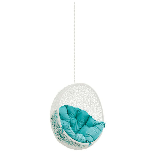 Hide Outdoor Patio Swing Chair Without Stand in White Turquoise by Modway (2654)