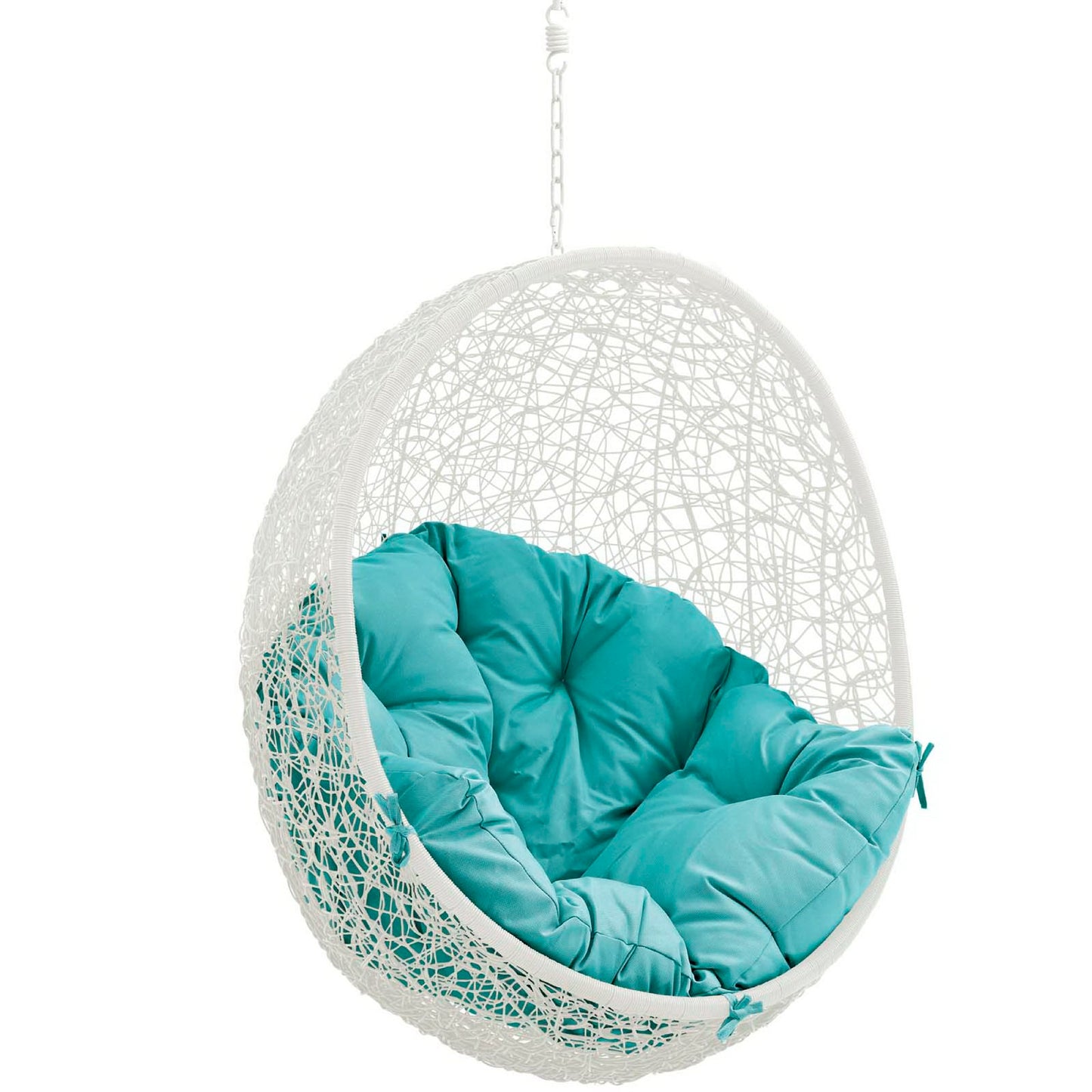 Hide Outdoor Patio Swing Chair Without Stand in White Turquoise by Modway (2654)