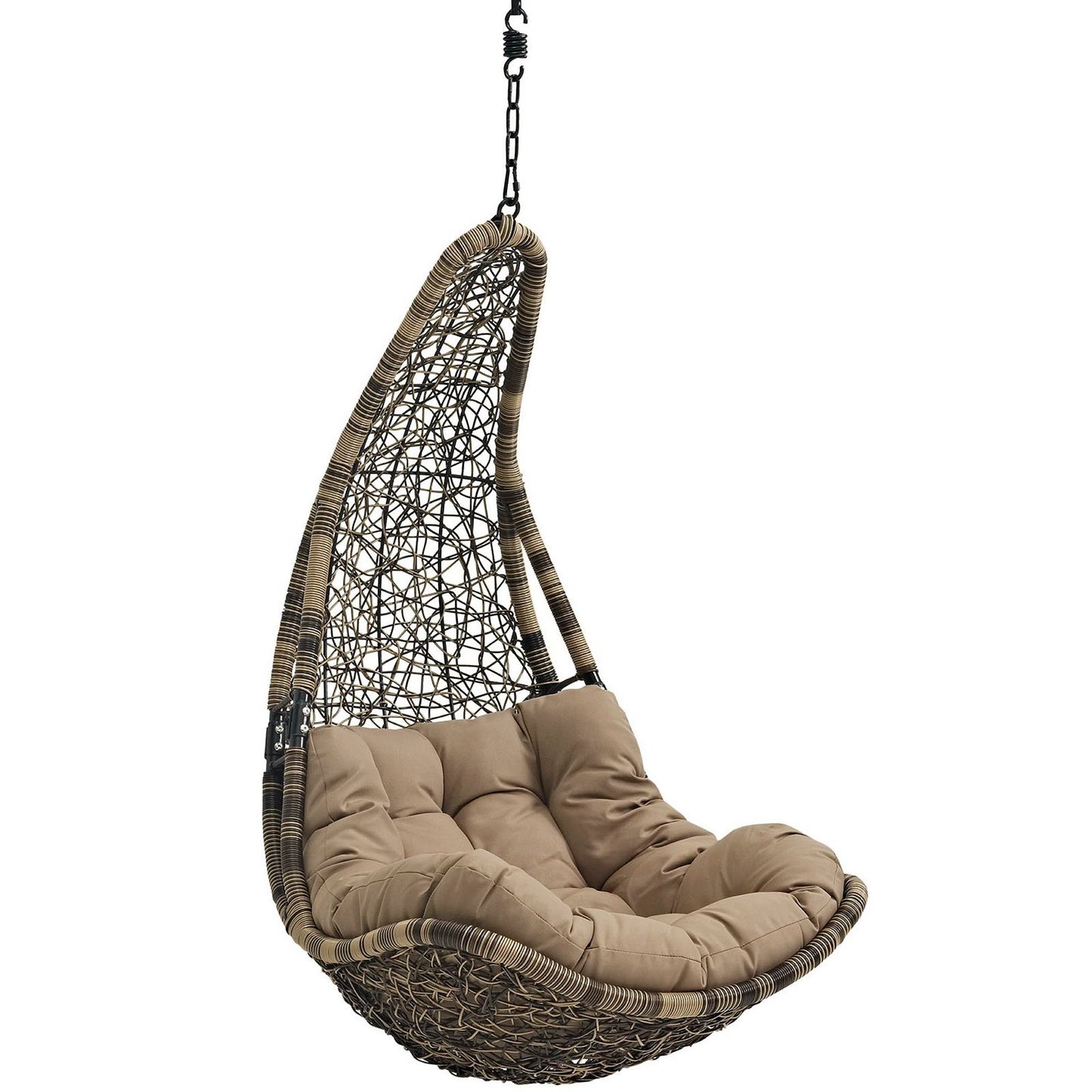 Abate Outdoor Patio Swing Chair Without Stand in Black Mocha by Modway (2657)