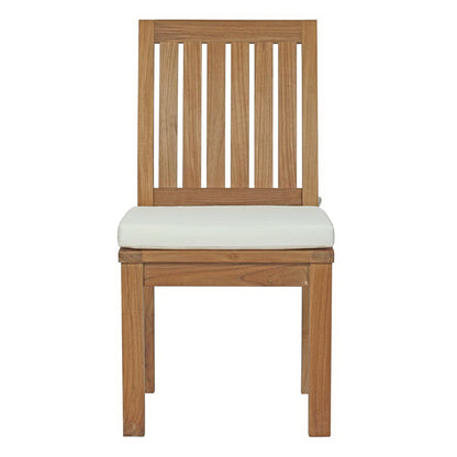 Marina Outdoor Patio Teak Dining Chair in Natural White by Modway (2700)