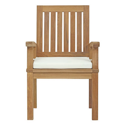 Marina Outdoor Patio Teak Dining Chair in Natural White by Modway (2701)