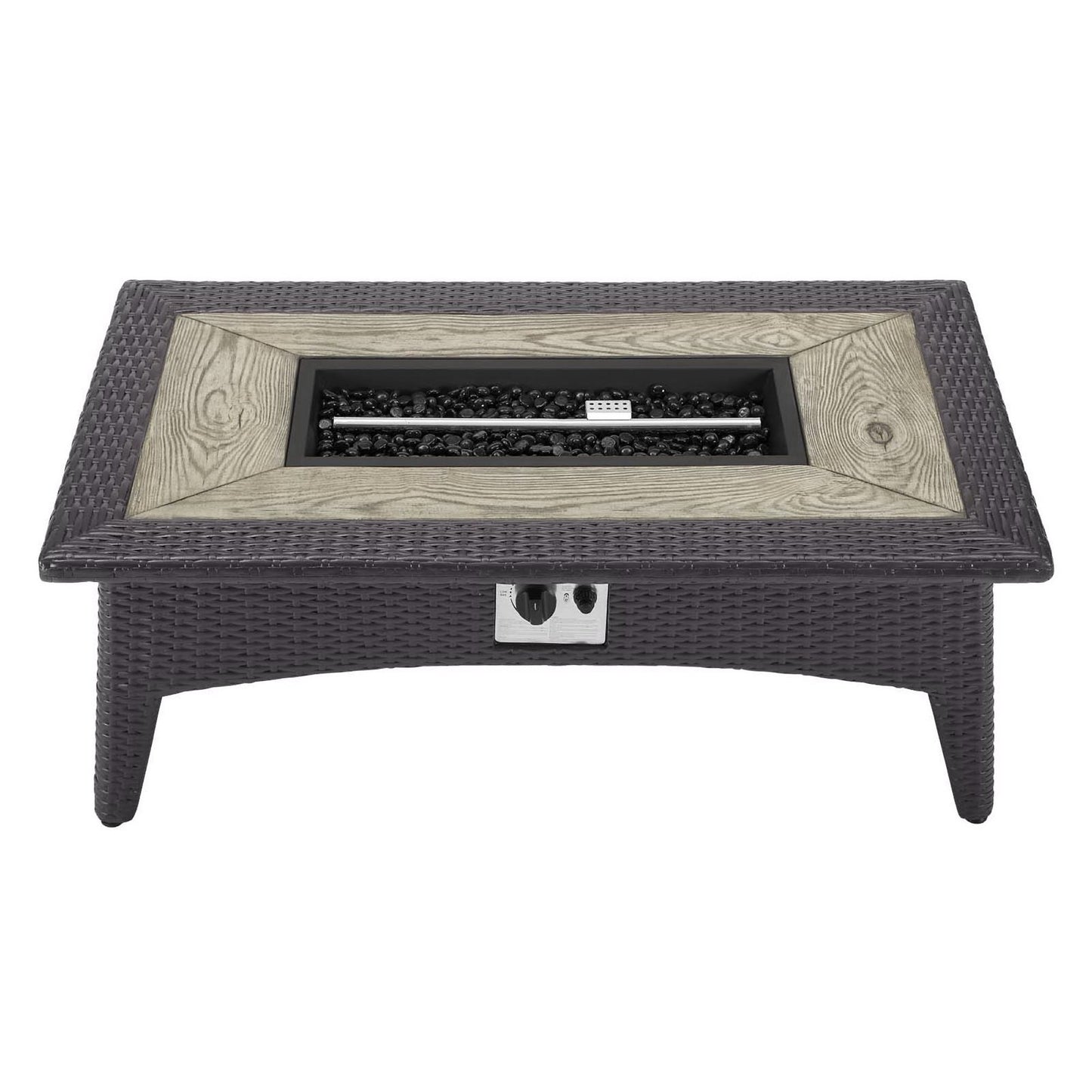 Convene 4 Piece Set Outdoor Patio with Fire Pit in Espresso White by Modway (EEI-3725)