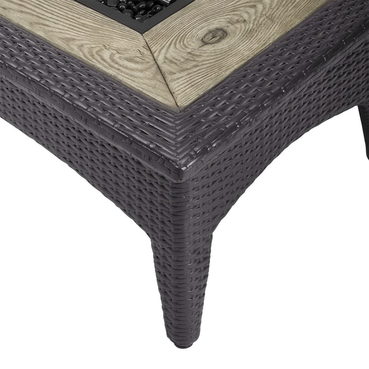 Splendor 43.5" Rectangle Outdoor Patio Fire Pit Table in Espresso by Modway (2991)