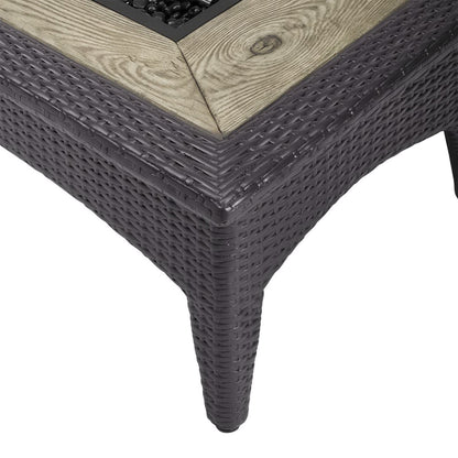 Splendor 43.5" Rectangle Outdoor Patio Fire Pit Table in Espresso by Modway (2991)
