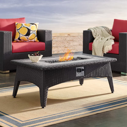Splendor 43.5" Rectangle Outdoor Patio Fire Pit Table in Espresso by Modway (2991)