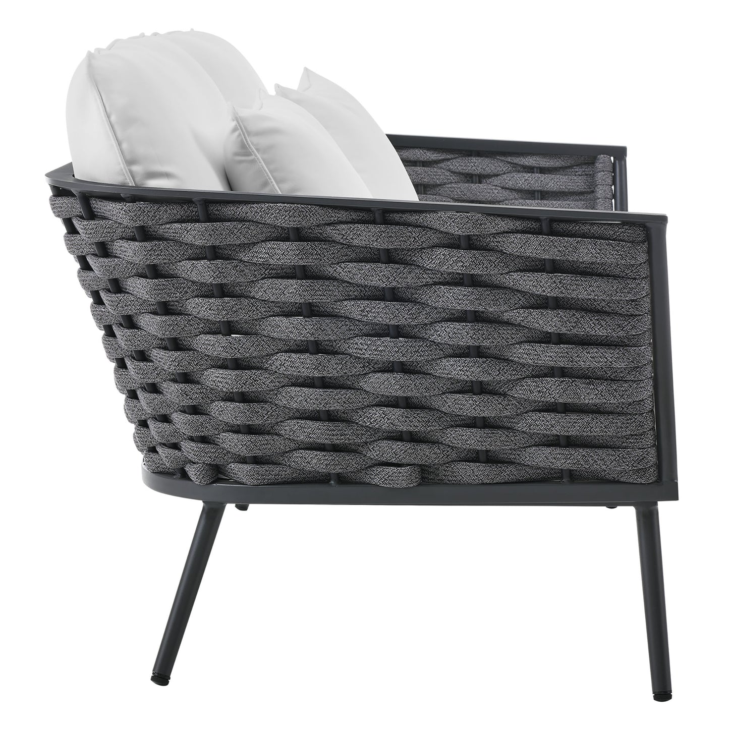 Stance Outdoor Patio Aluminum Loveseat in Gray White by Modway (3019)