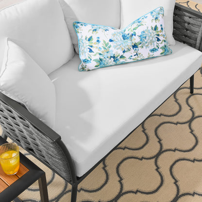 Stance Outdoor Patio Aluminum Loveseat in Gray White by Modway (3019)
