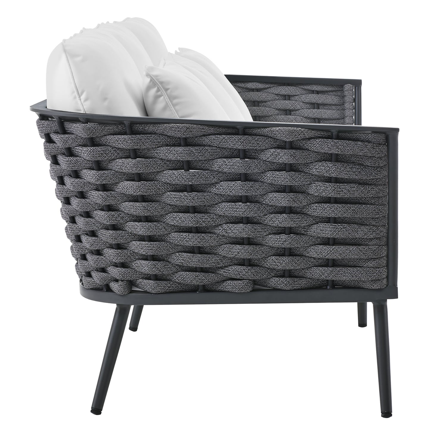 Stance Outdoor Patio Aluminum Sofa in Gray White by Modway (3020)