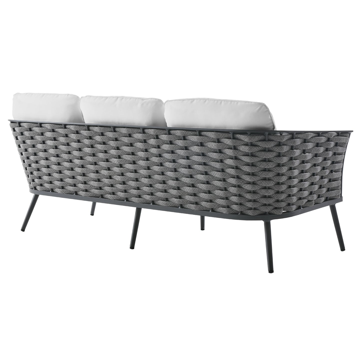 Stance Outdoor Patio Aluminum Sofa in Gray White by Modway (3020)