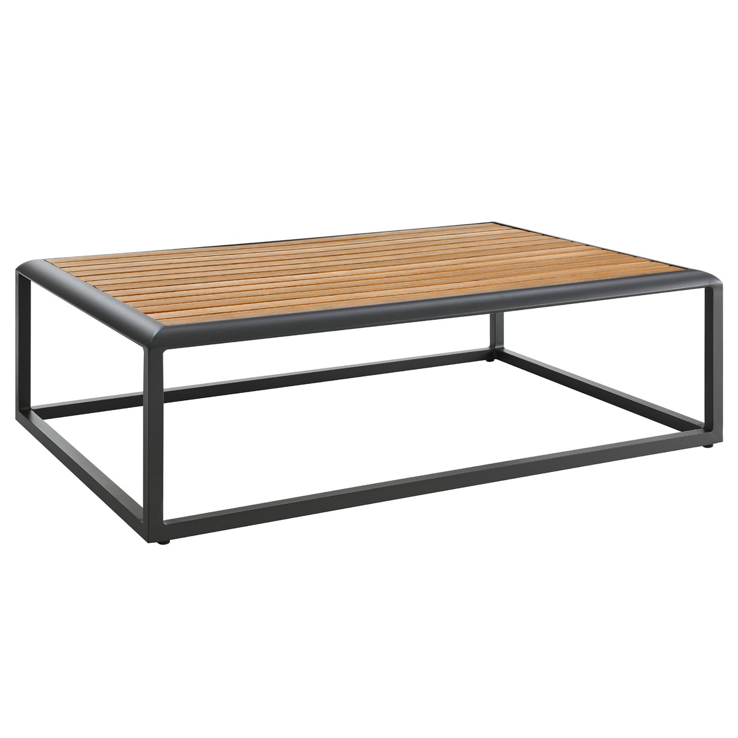 Stance Outdoor Patio Aluminum Coffee Table in Gray Natural by Modway (3021)