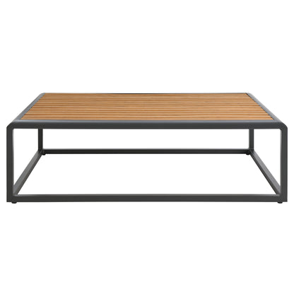 Stance Outdoor Patio Aluminum Coffee Table in Gray Natural by Modway (3021)
