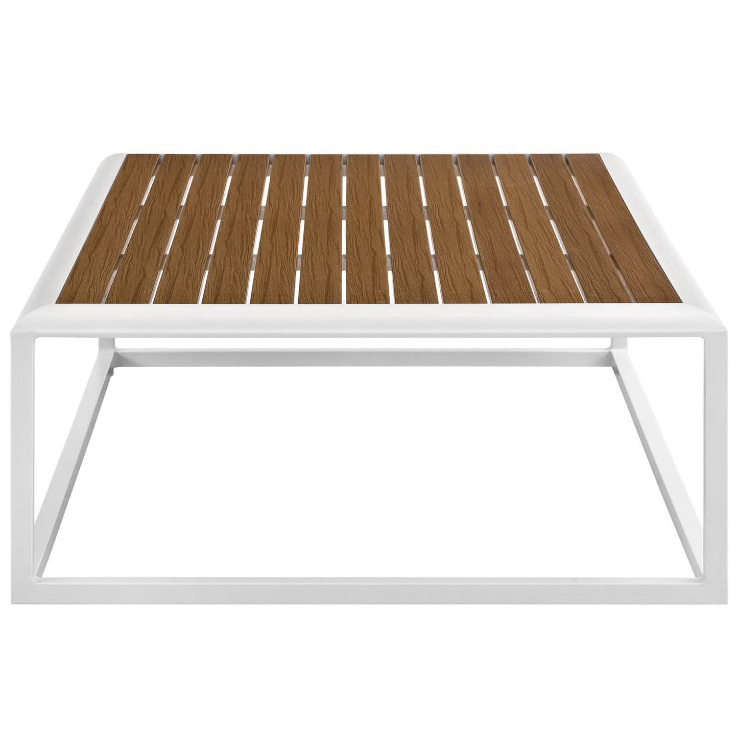 Stance Outdoor Patio Aluminum Coffee Table in White Natural by Modway (3021)