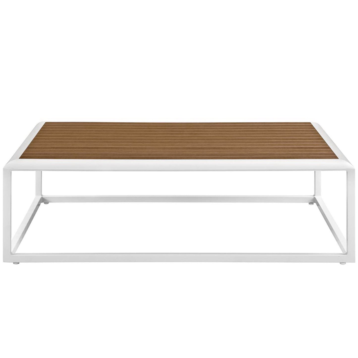 Stance Outdoor Patio Aluminum Coffee Table in White Natural by Modway (3021)