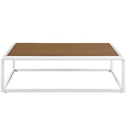 Stance Outdoor Patio Aluminum Coffee Table in White Natural by Modway (3021)