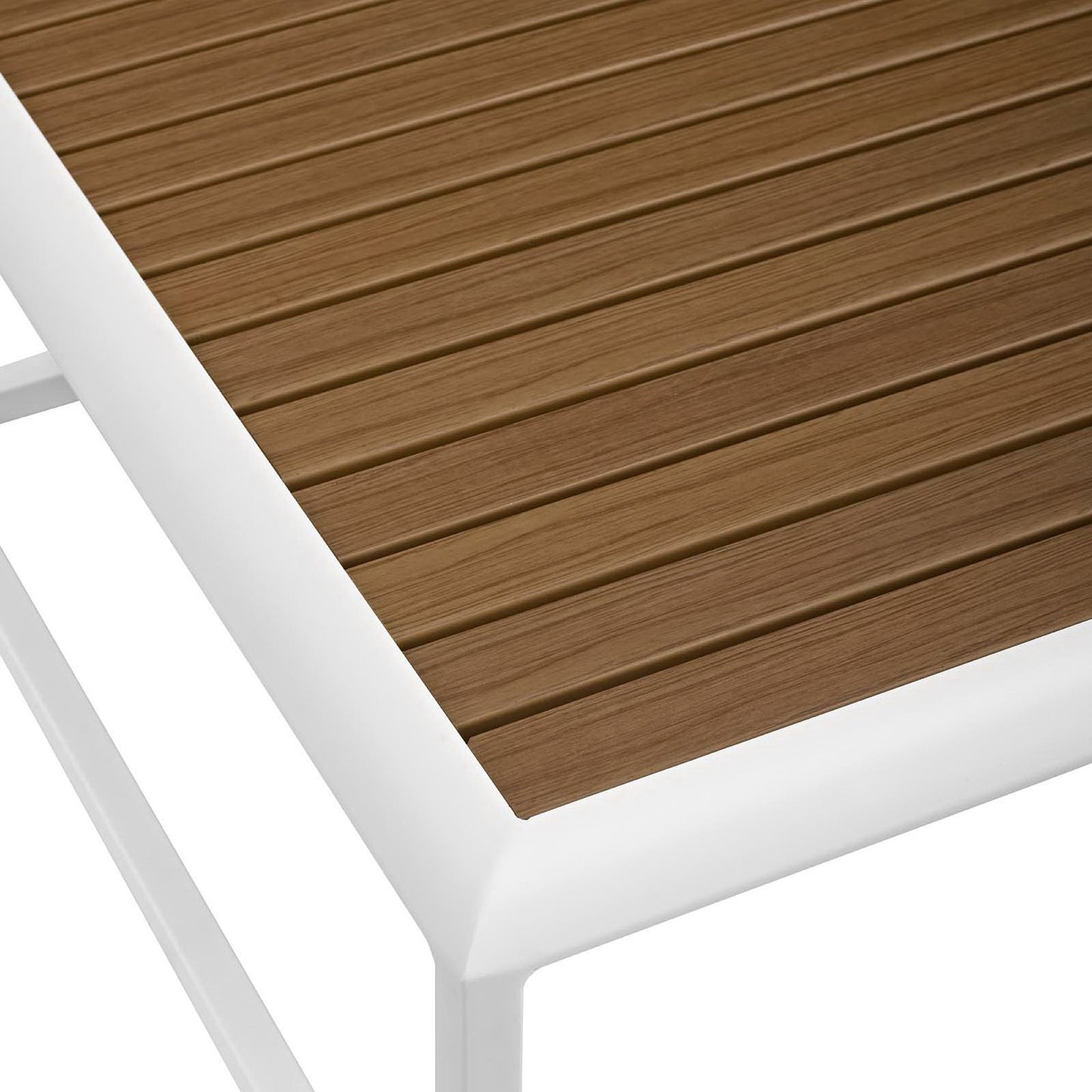 Stance Outdoor Patio Aluminum Coffee Table in White Natural by Modway (3021)