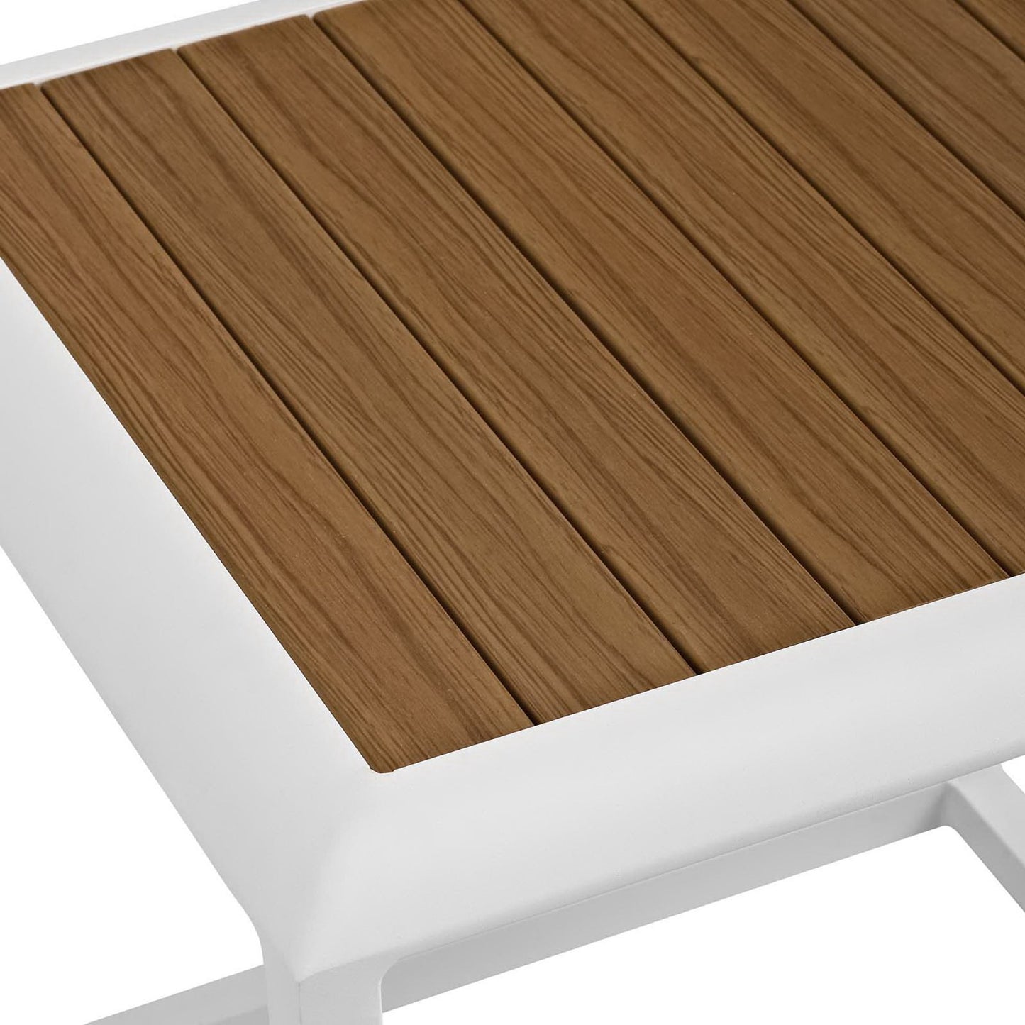 Stance Outdoor Patio Aluminum Side Table in White Natural by Modway (3022)
