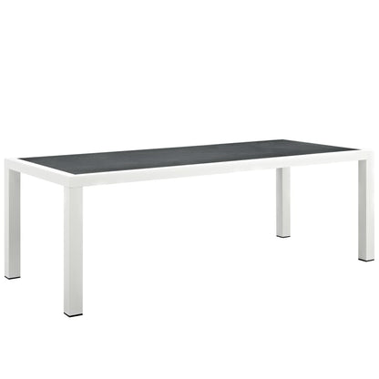Stance 90.5" Outdoor Patio Aluminum Dining Table in White Gray by Modway (3052)